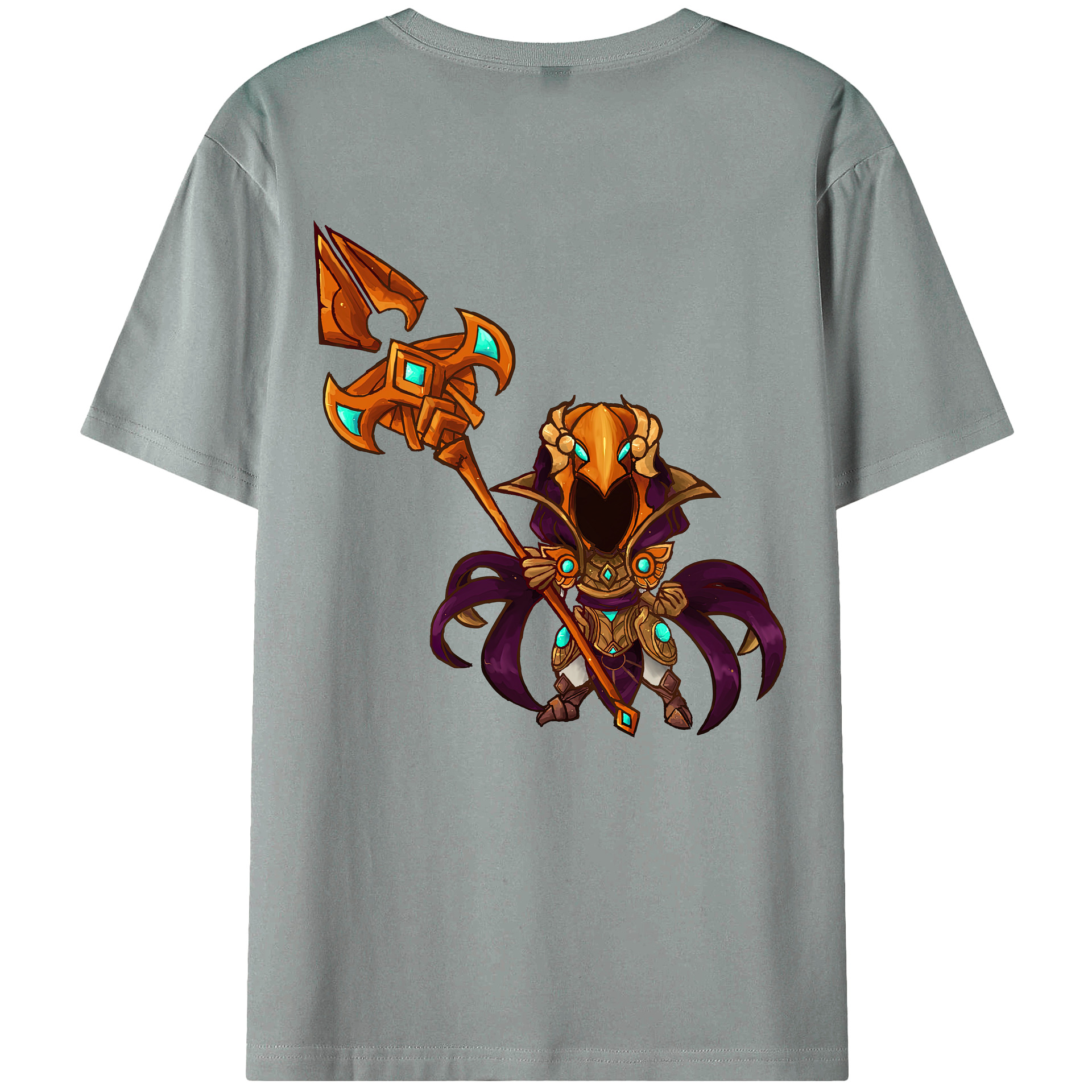 （画像用） リーグ・オブ・レジェンド League of Legends LOL 綿100％ メンズ半袖Tシャツ（バックプリント） 通気性